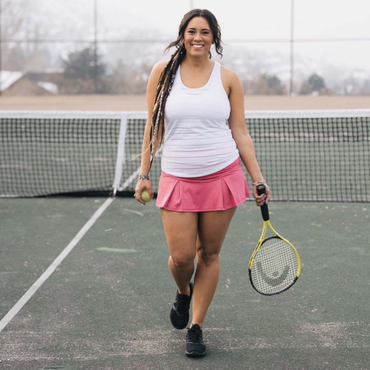 Woman in sports suit